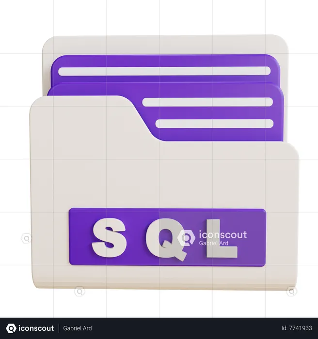 SQL Folder 3D Icon download in PNG, OBJ or Blend format