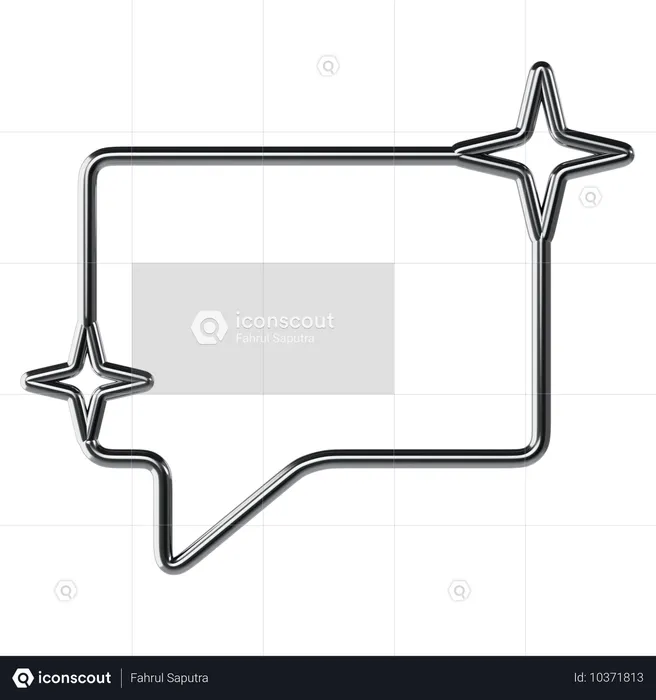 Square Bubble Text  3D Icon