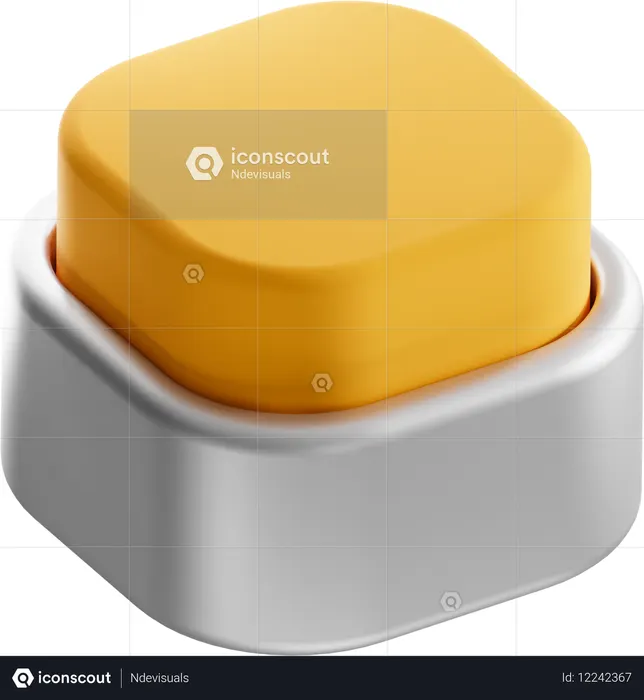 Square Button  3D Icon