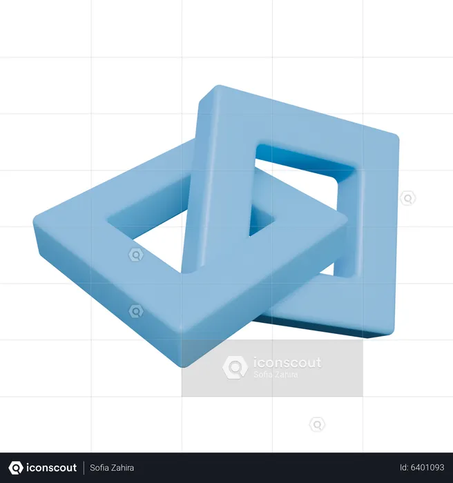 Square Frame Shape  3D Icon
