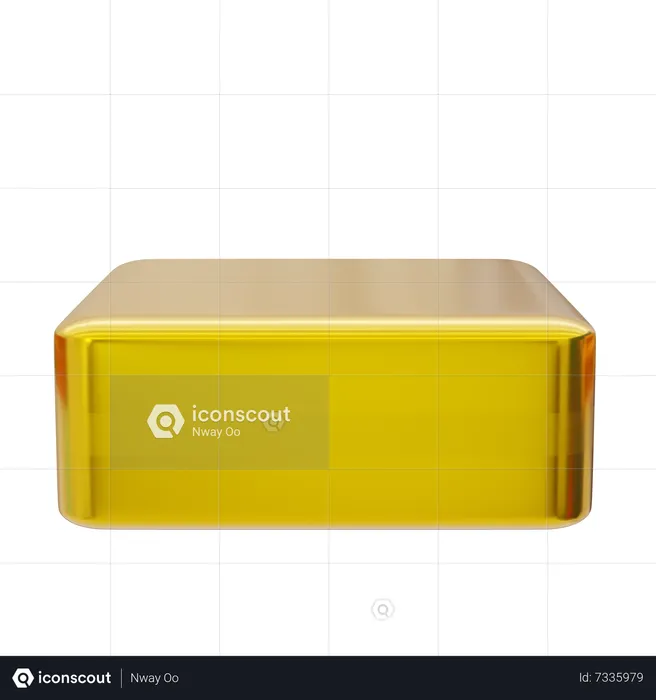 Square golden podium display  3D Icon