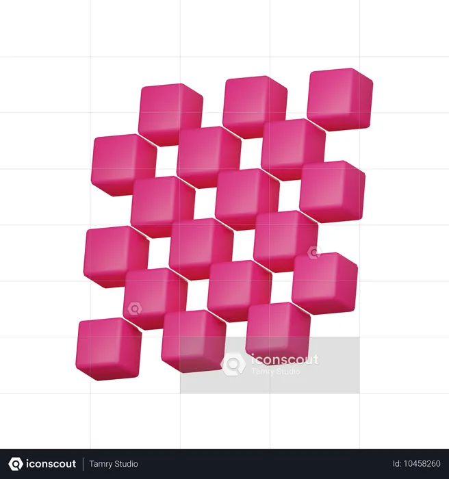 Square Pattern Abstract Shape  3D Icon