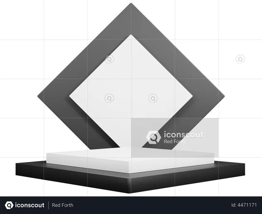 Square Podium  3D Illustration