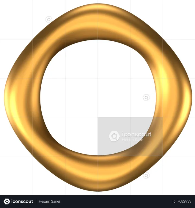 Square Ring Abstract Shape  3D Icon