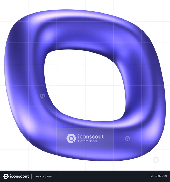 Square Ring Abstract Shape  3D Icon