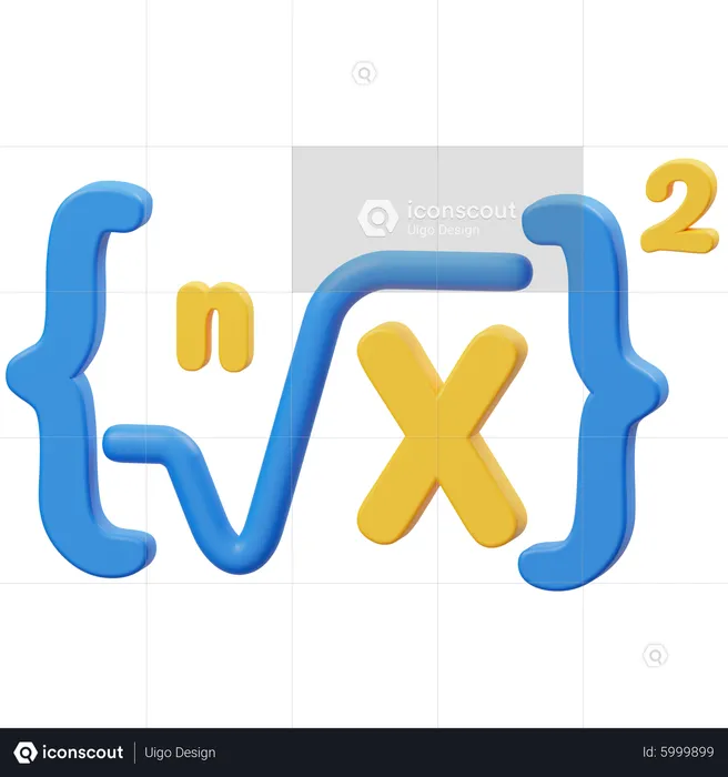 Square Root  3D Icon