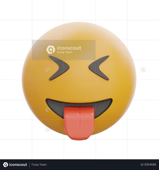 Squinting Face With Tongue Emoji 3D Icon