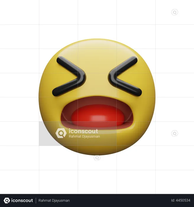 Squinting Laughing Emoji Emoji 3D Illustration