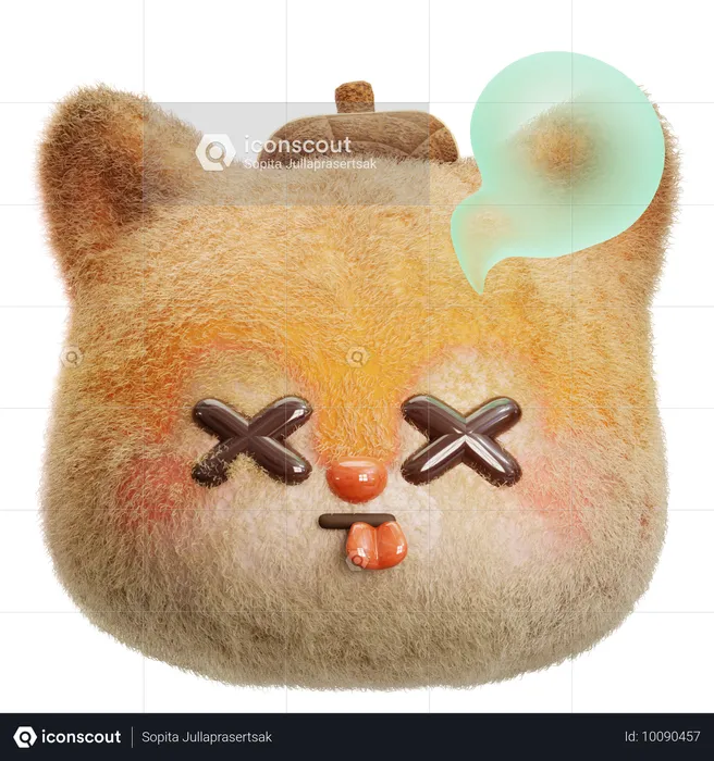 Squirrel Death Emoji 3D Icon