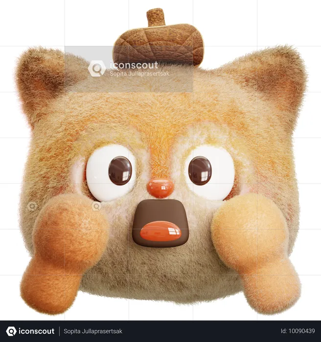 Squirrel Screaming Emoji 3D Icon