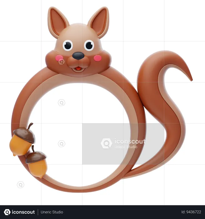 Squirrel Shape Animal Frame  3D Icon