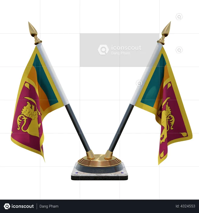 Sri Lanka Double Desk Flag Stand Flag 3D Flag