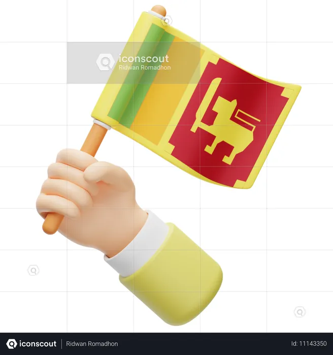 손에 스리랑카 국기 Flag 3D Icon