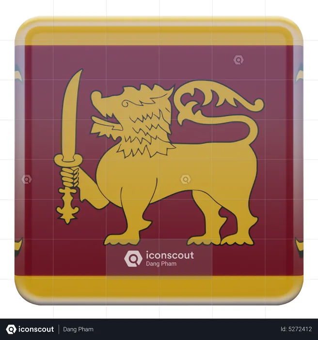 Sri Lanka Square Flag Flag 3D Icon