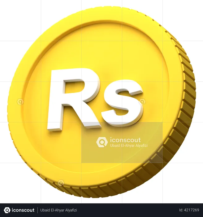 Sri Lankan Rupee Coin  3D Illustration