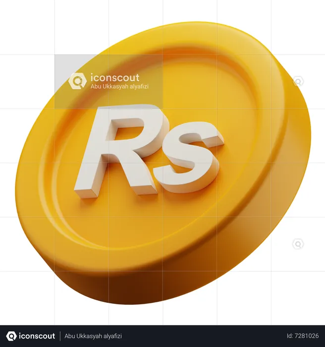 Srilankan Rupee Gold Coin  3D Icon
