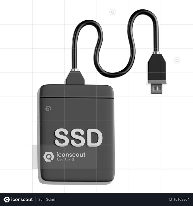 SSD externo  3D Icon