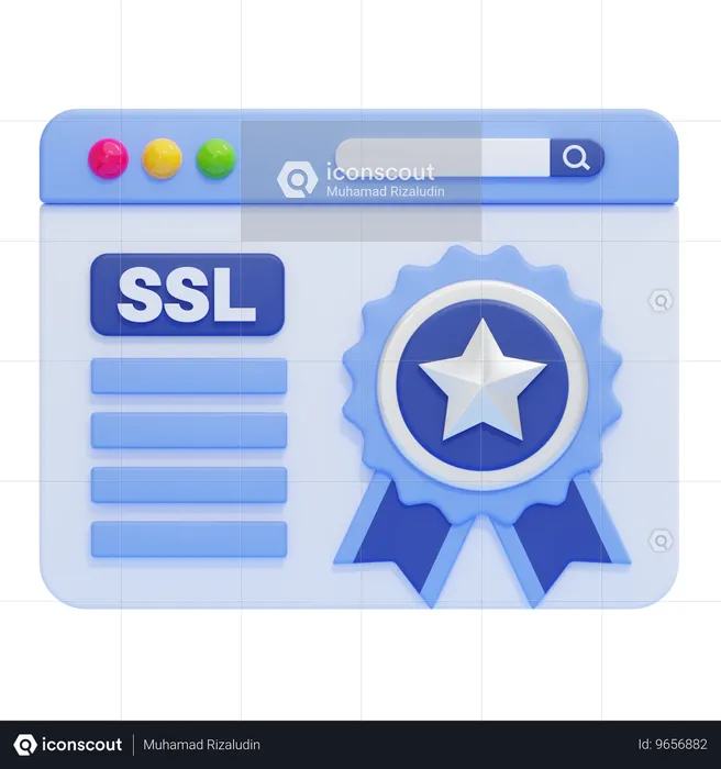 SSL 인증서  3D Icon