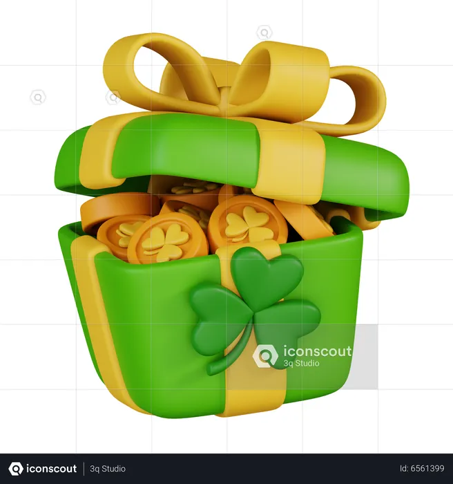 St Patrick Gift Box  3D Icon