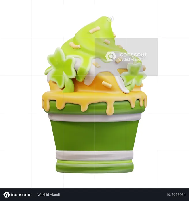 St Patricks Day Ice Cream  3D Icon