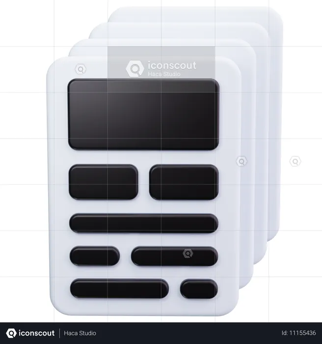 스택  3D Icon