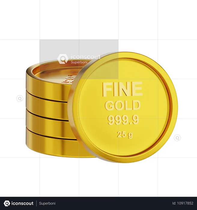 Stack Gold Coin 25 g  3D Icon