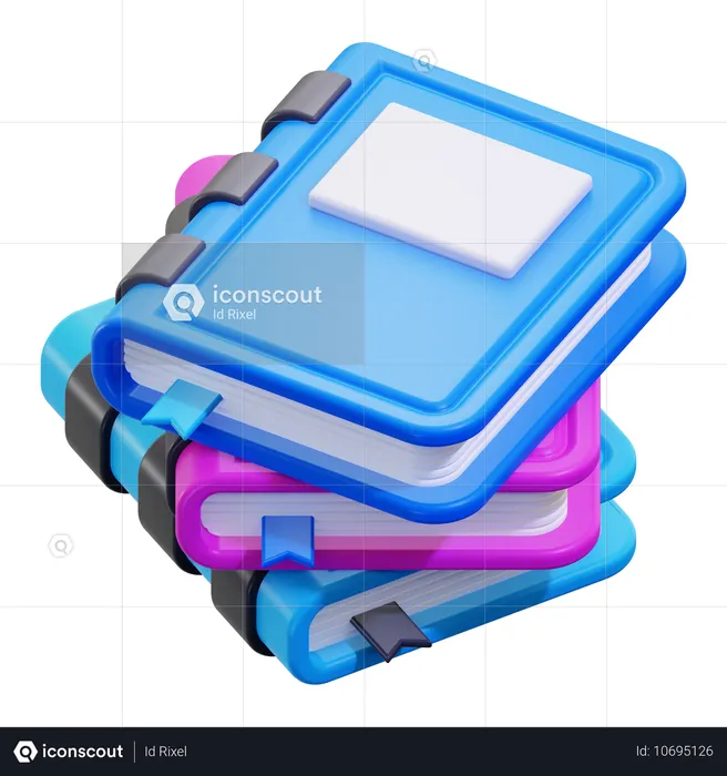 책 더미  3D Icon