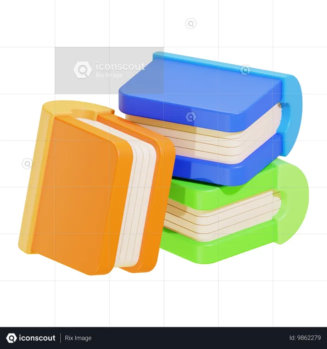 Stack Of Book  3D Icon