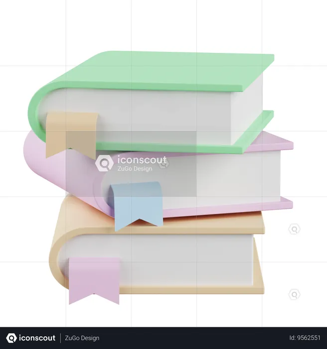 Stack of Book  3D Icon