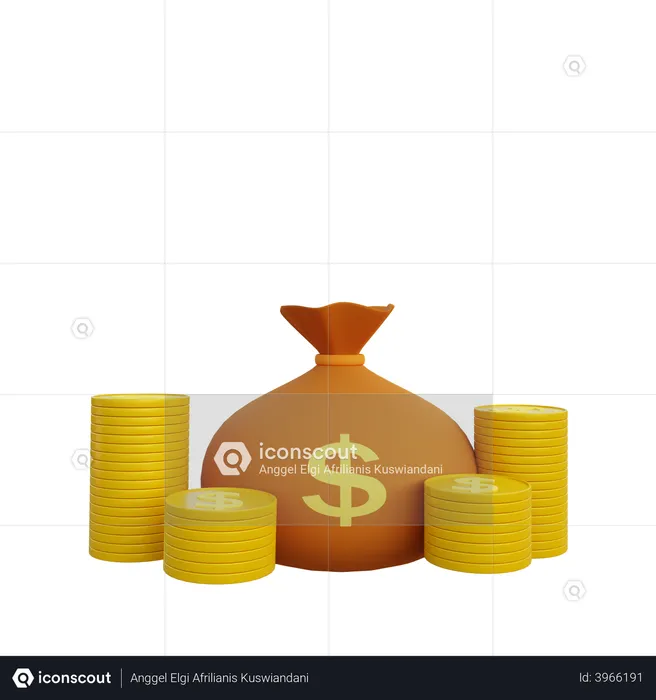 Stack of coin  3D Illustration