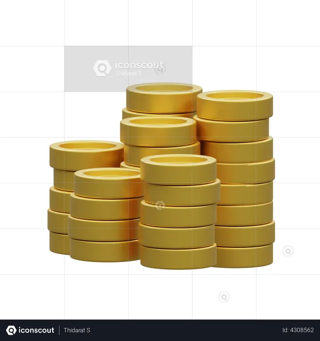 Stack of coin  3D Illustration