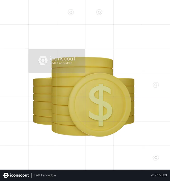 Stack Of Coins  3D Icon