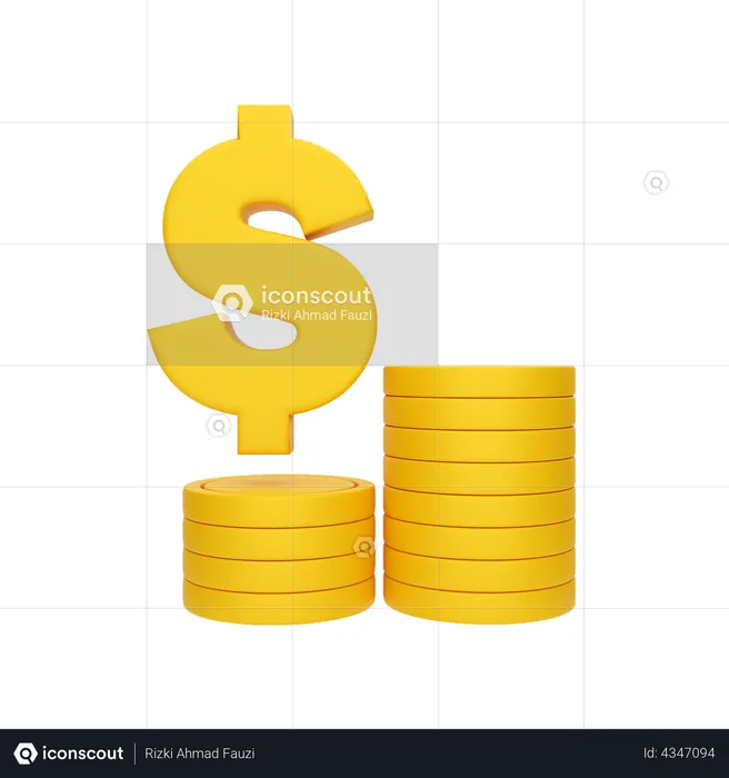 Stack Of Coins  3D Illustration