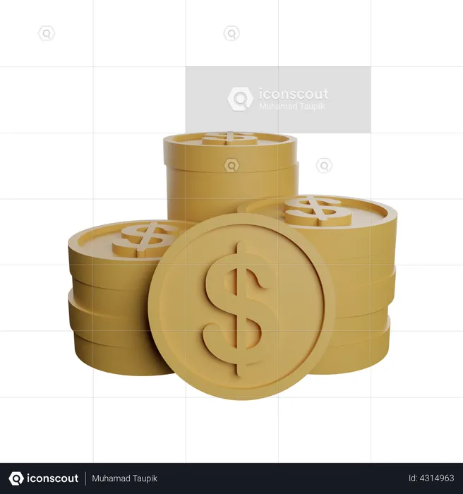 Stack of coins  3D Illustration