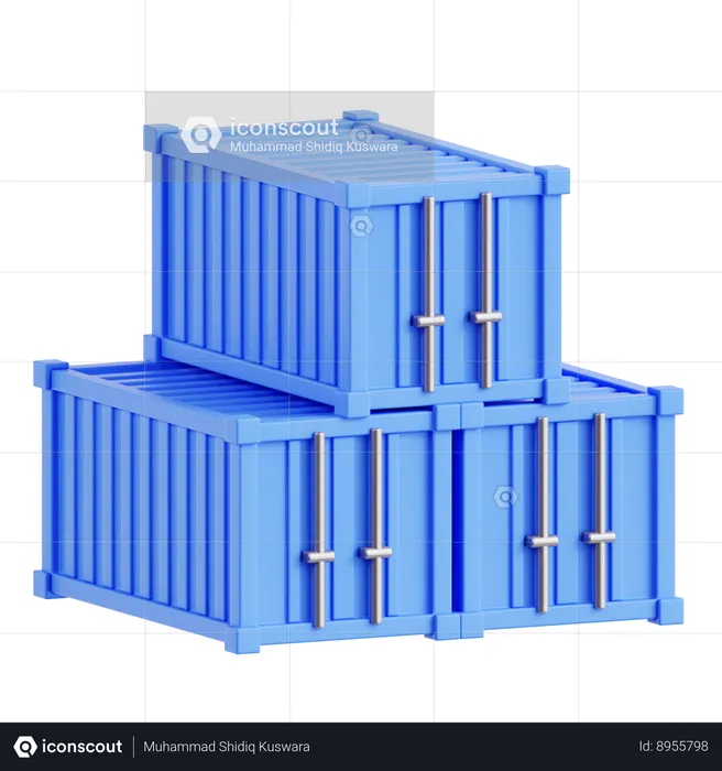 Stack of Containers  3D Icon