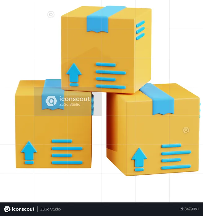 Stack of delivery box  3D Icon