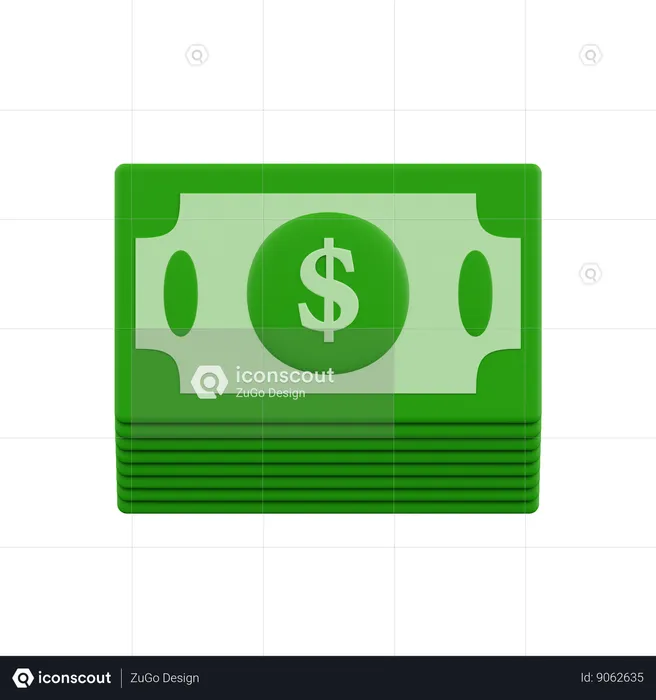 Stack Of Dollar  3D Icon