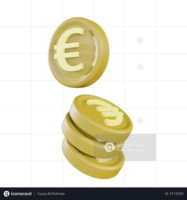 Stack of Euro  3D Illustration