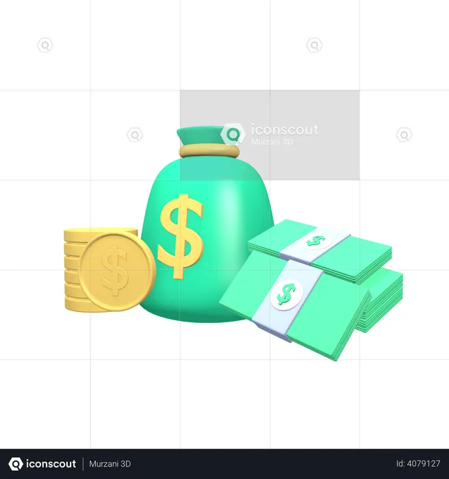 Stack of money  3D Illustration