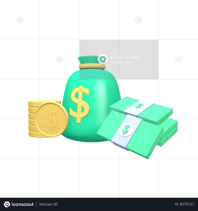 minimal 3d illustration of green stack of money 9585331 PNG