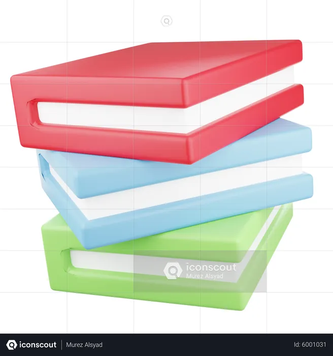 Stack Of Three Books  3D Icon