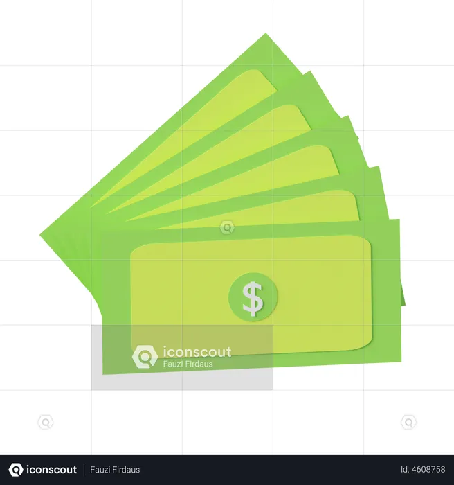 Stacked Banknotes  3D Icon