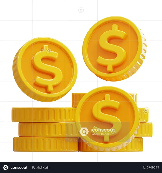 Stacked coins  3D Icon