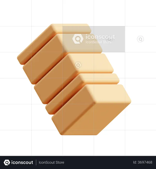 Stacked Cuboids  3D Icon