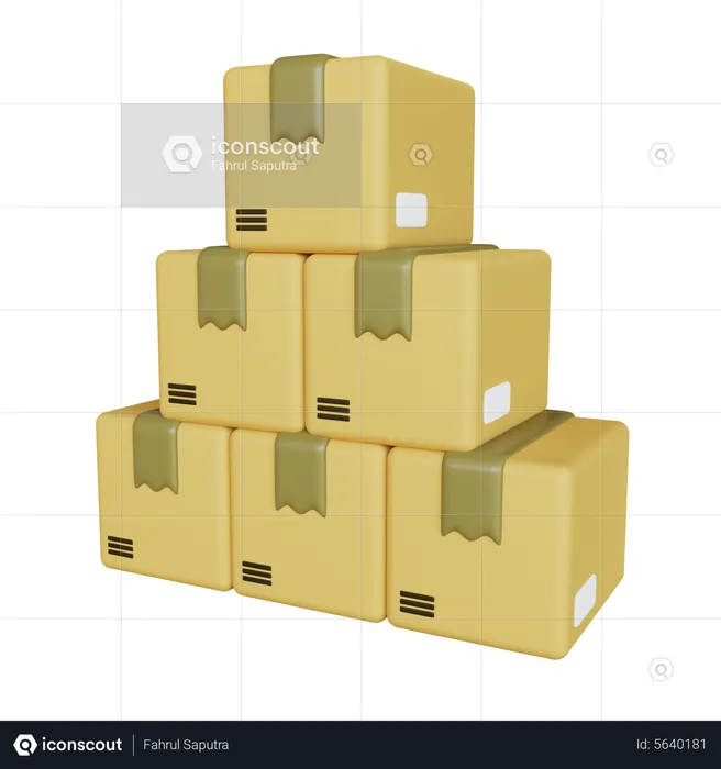 Stacked Package Box  3D Icon