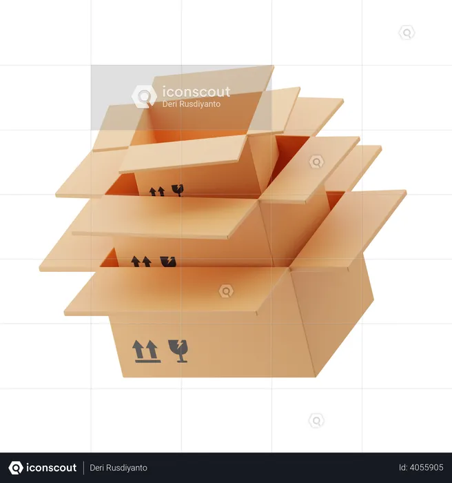 Stacked packages box  3D Illustration