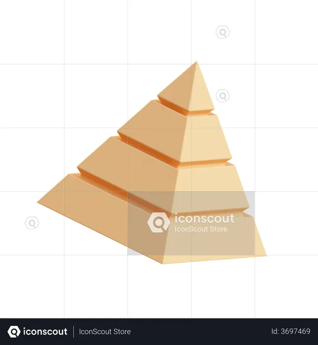 Stacked Pyramid  3D Icon