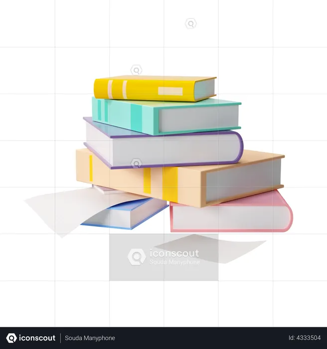 Stacks of books  3D Illustration