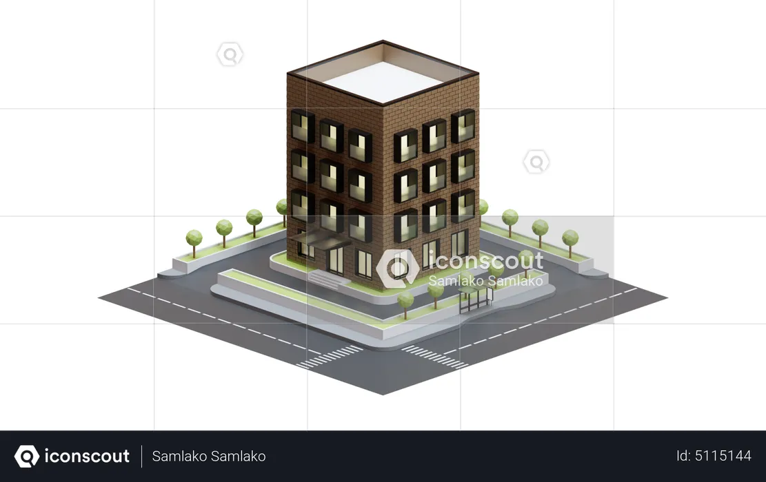 Stadtbild gebäude  3D Illustration