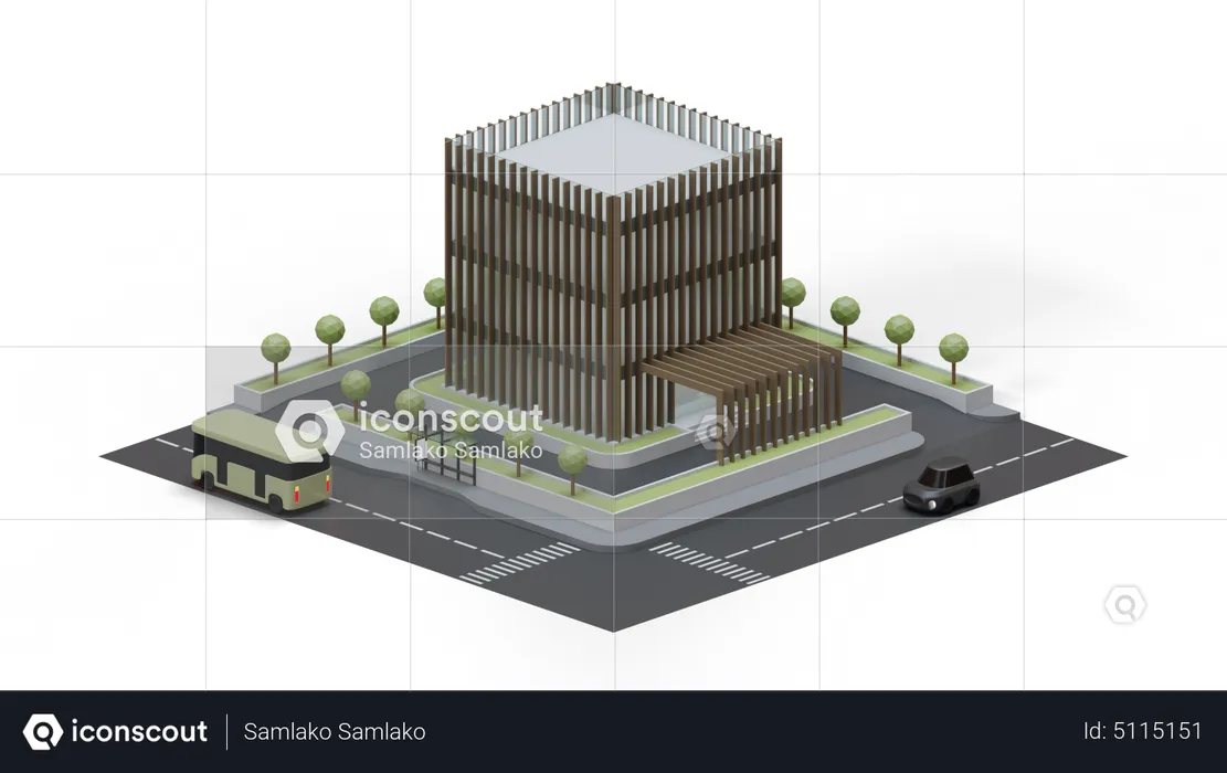 Stadtbild gebäude  3D Illustration